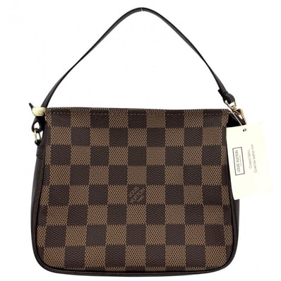 LOUIS VUITTON ルイヴィトン ハンドバッグ トゥルースメイクアップ アクセサリーポーチ 化粧ポーチ ミニバッグ N51982 ダミエキャンバス ブラウン 茶 ゴールド金具 レディース 美品【中古品】