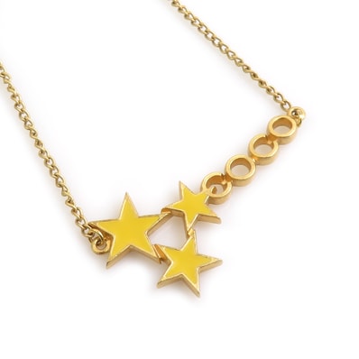 シャネル CHANEL ネックレス COCO スター メタル/エナメル ゴールド/イエロー レディース【中古】 e61772a