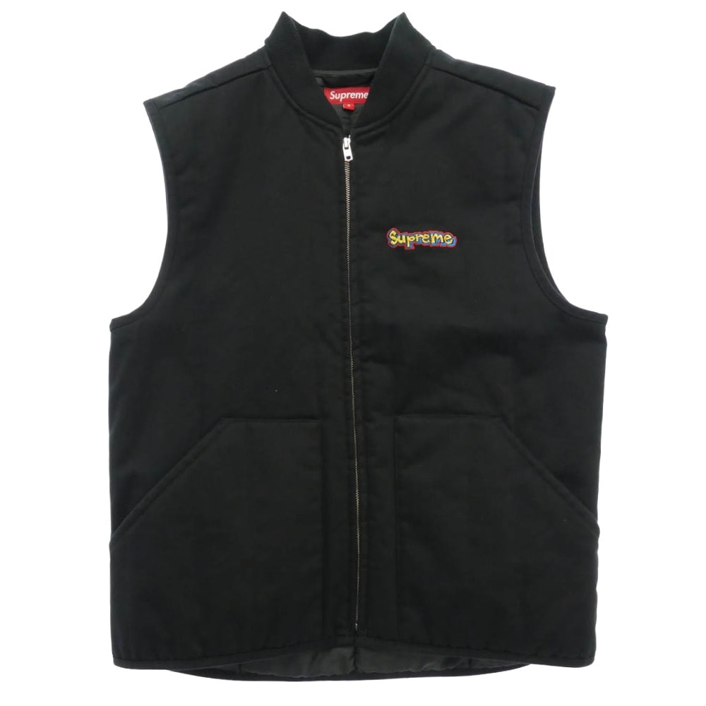 Supreme シュプリーム 18AW Gonz Shop Vest ゴンズ 刺繍 ロゴ 中綿 ベスト ブラック系 S【中古】