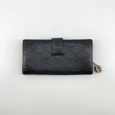 GUCCI(グッチ) シマ レザー 233024 長財布 ブラック