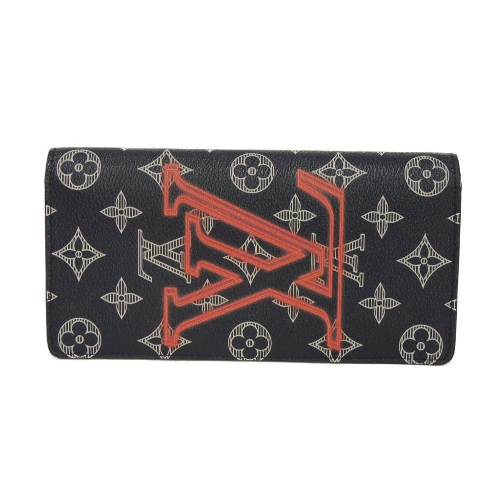 LOUIS VUITTON ルイ・ヴィトン ポルトフォイユ ブラザ LVロゴ フラワー LVシグネチャー ホワイト ピンク コンパートメント 札入れ カードケース コインケース モノグラム インク アップサイドダウン ネイビー 長財布 M62893
