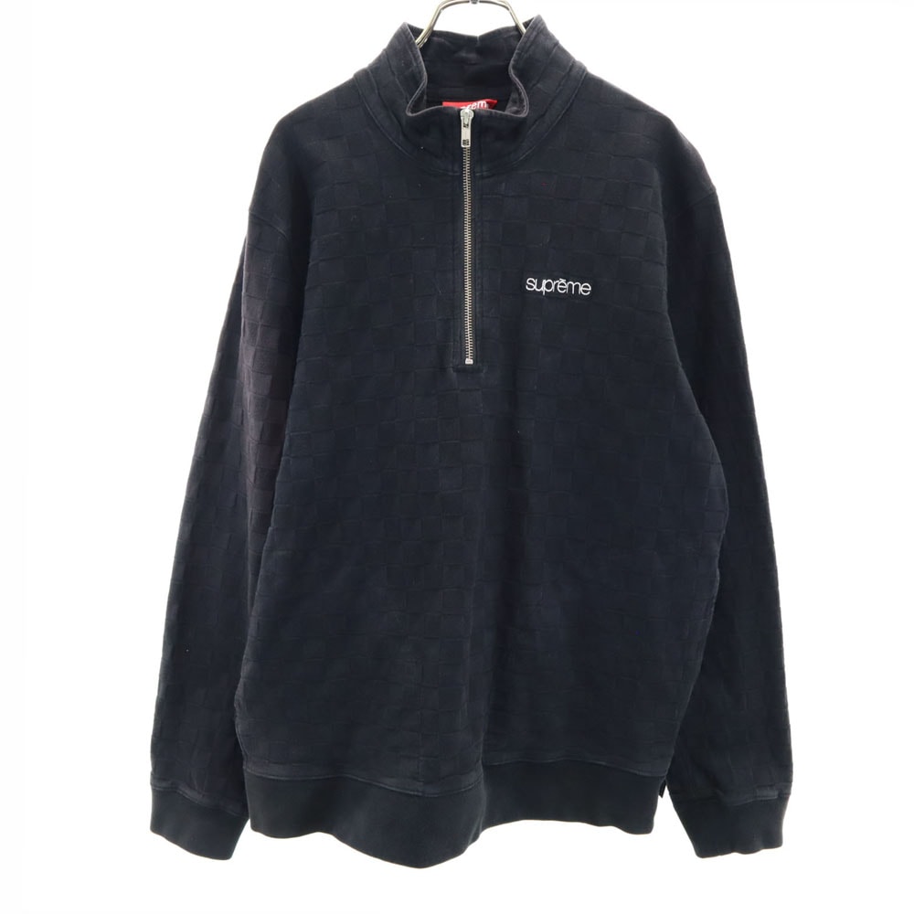 Supreme シュプリーム 長袖 ハーフジップ Tシャツ M ブラック プルオーバー