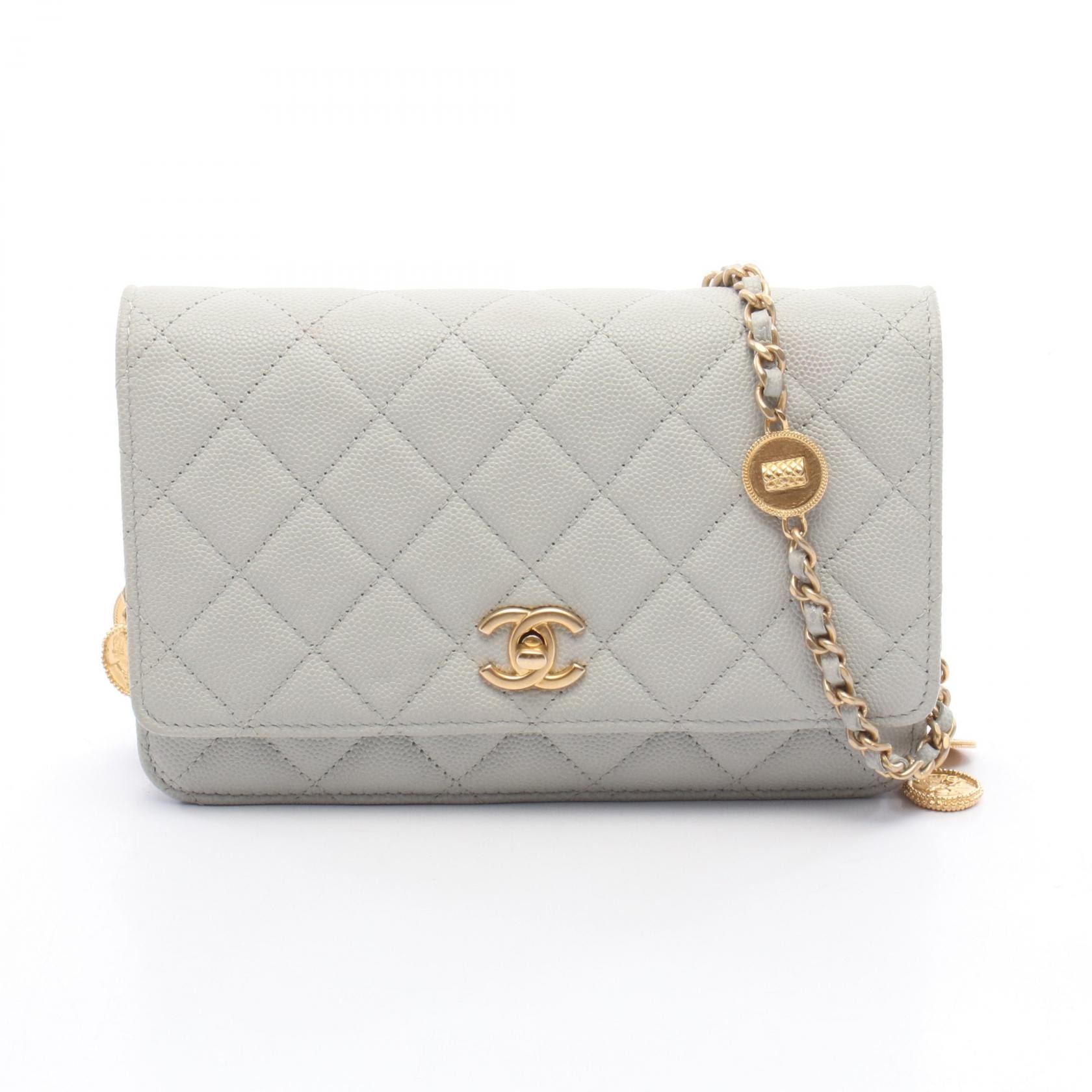 シャネル CHANEL マトラッセ ショルダーバッグ バッグ キャビアスキン(グレインドカーフ) レディース グレー系 【中古】