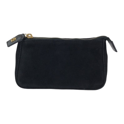 美品 FENDI フェンディ ヴィンテージ ブラック 黒 ゴールド金具 ヌバック ポーチ メイクポーチ 小物入れ 601934 【中古】