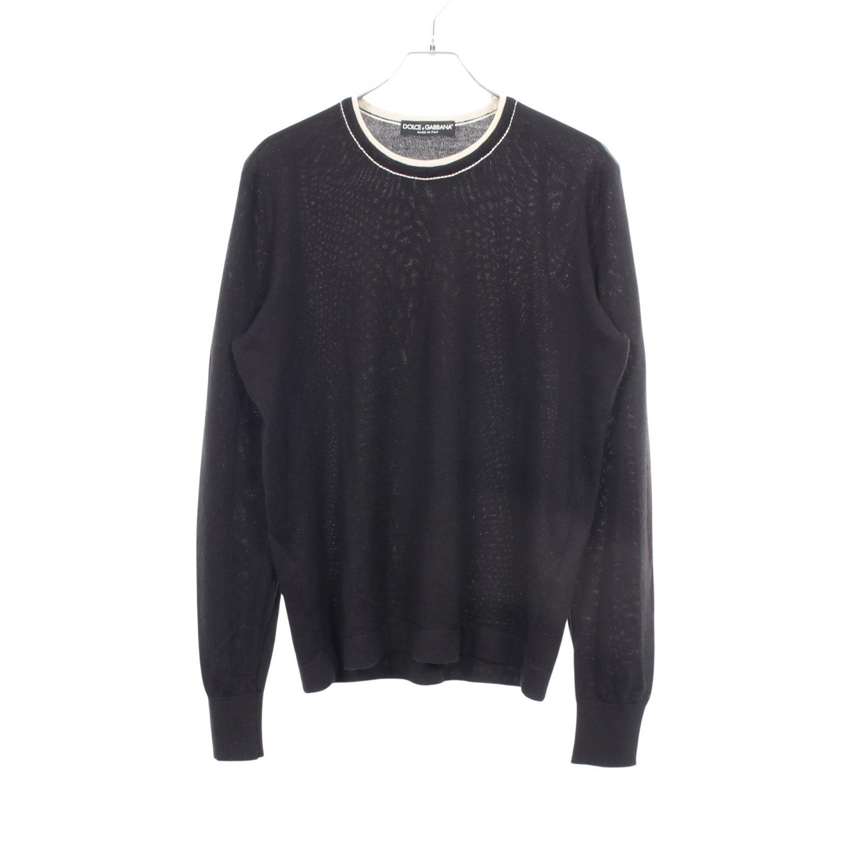 ドルチェアンドガッバーナ DOLCE & GABBANA クルーネック ニット 衣料品 トップス カシミヤ メンズ ブラック系 GQ001K 【中古】