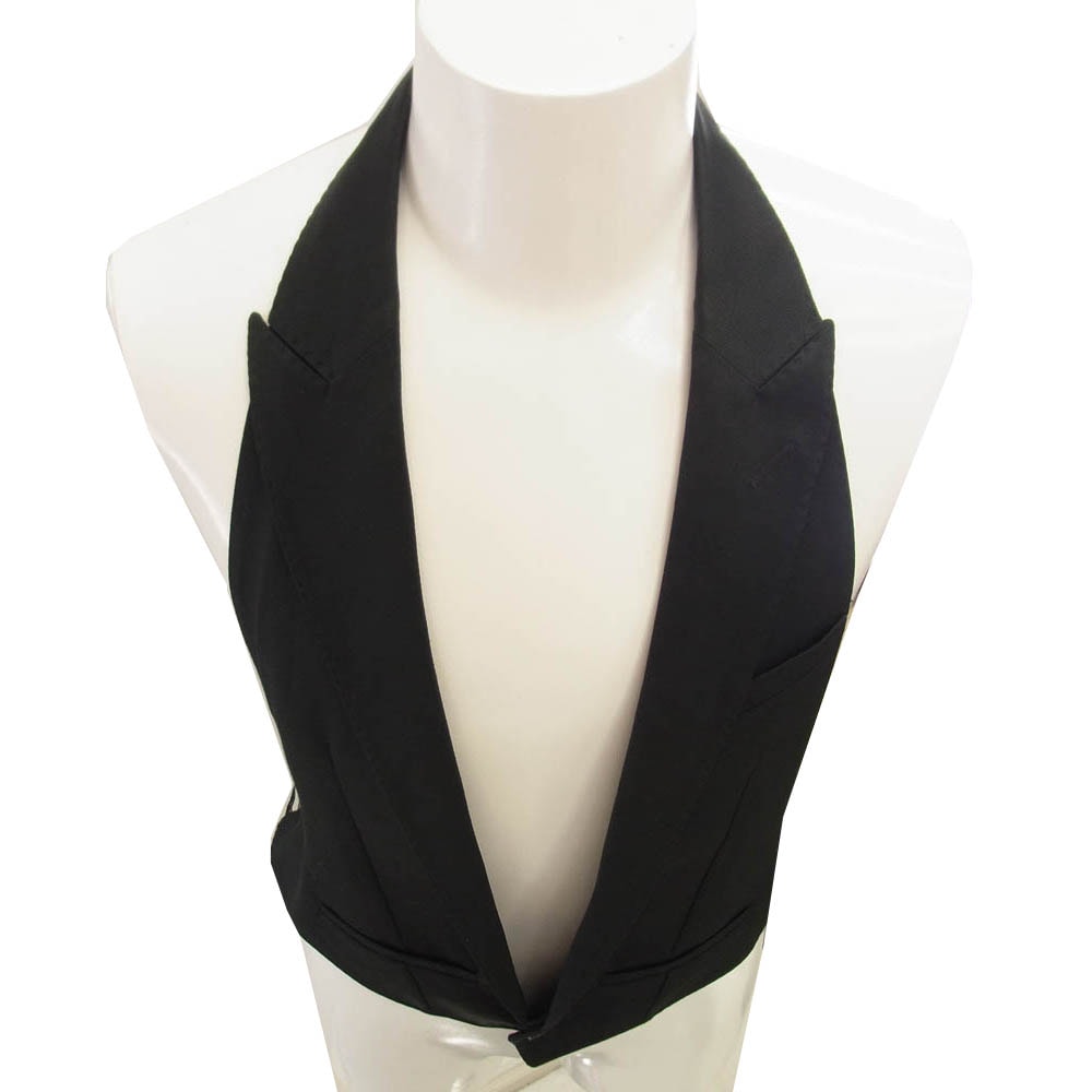 DIOR HOMME ディオールオム ベスト 6EH1061821 エディ期 ピークドラペル ジレ ベスト ブラック系【中古】