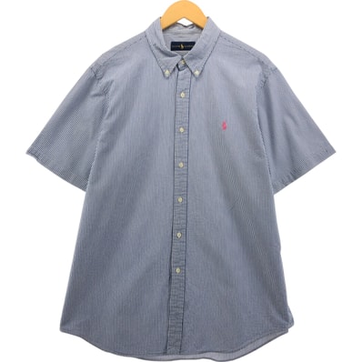 古着 ラルフローレン Ralph Lauren 半袖 ボタンダウン ストライプシャツ メンズXL相当/eaa554925