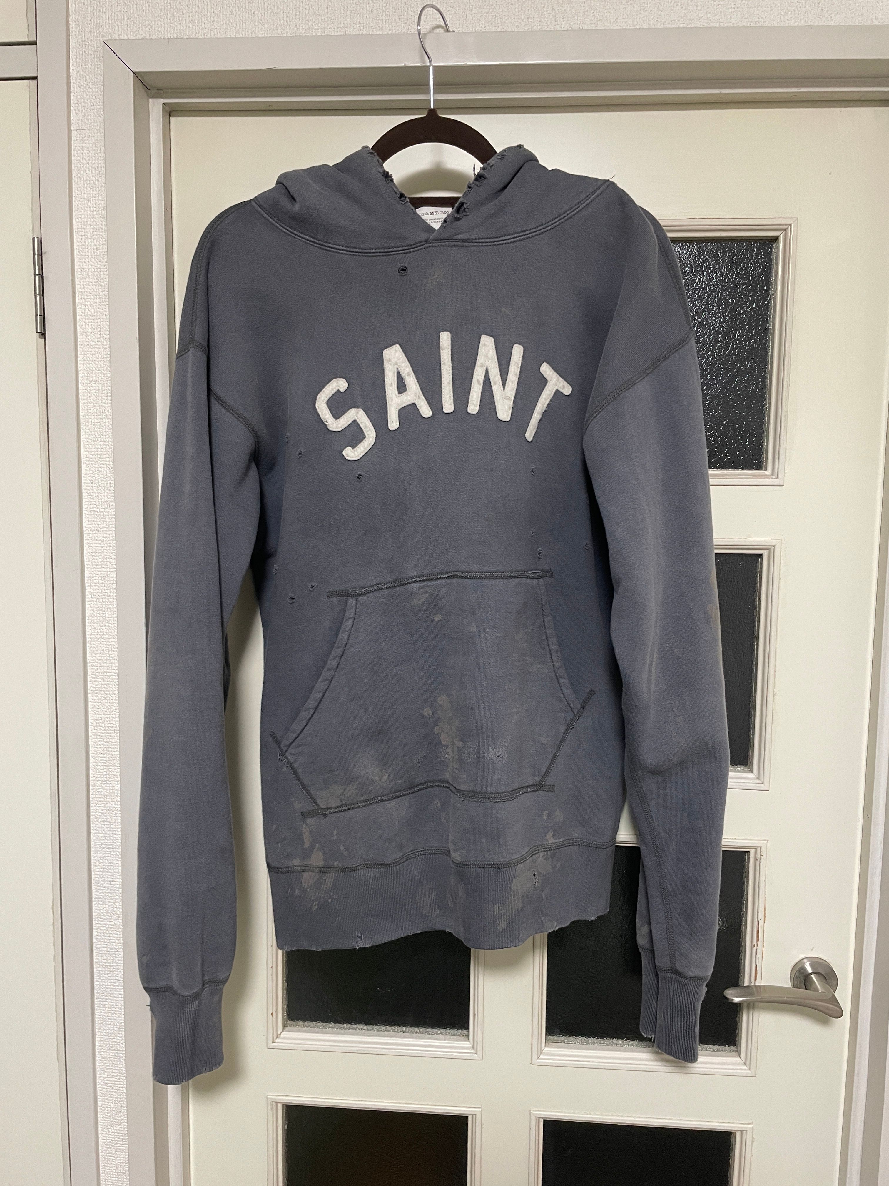 SAINT Mxxxxxx HOLY RELICS HOODIE "Grey Blue" SM-S21-0000-019