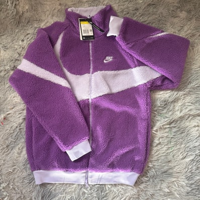 Nike Big Swoosh Reversible Boa Jacket "Purple Nebula/Violet Frost"