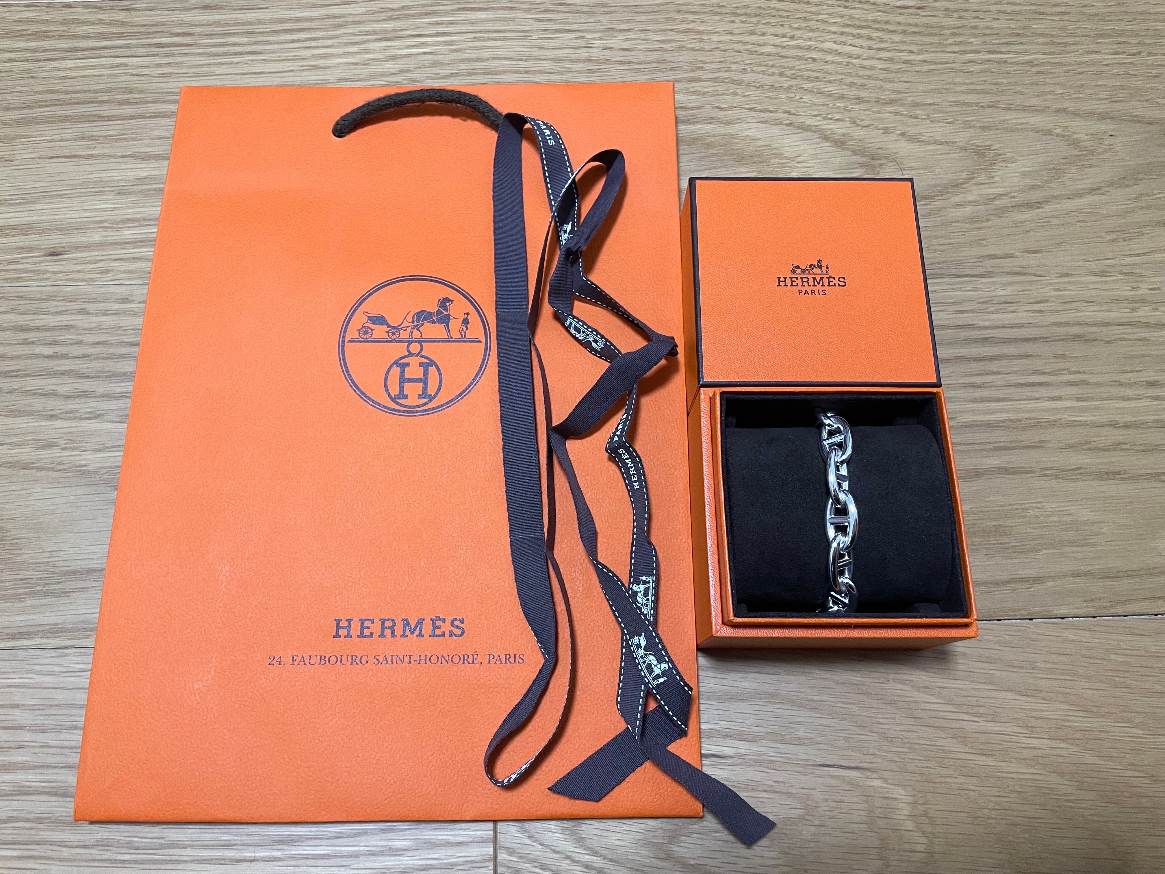 エルメス シェーヌダンクル GM ブレスレット "シルバー" H101672B