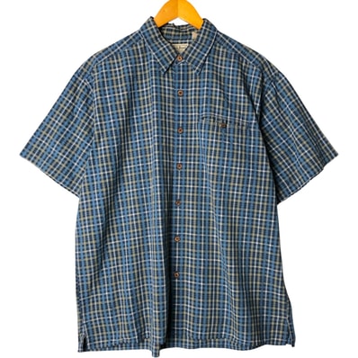 古着 エルエルビーン L.L.Bean 半袖 コットン チェックシャツ メンズXL相当 ボックスシャツ/eaa581867