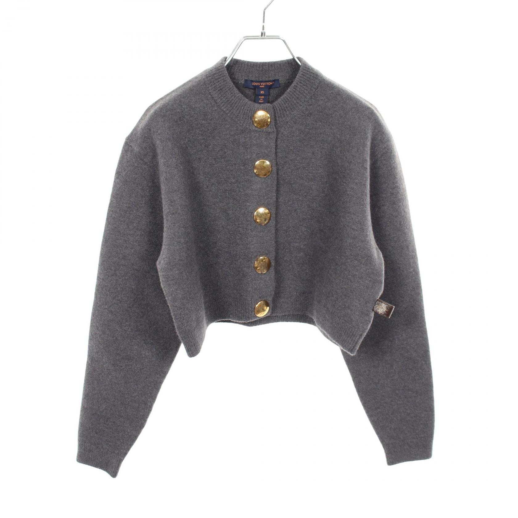 ルイ・ヴィトン LOUIS VUITTON コンパクト ニット クロップド カーディガン 衣料品 トップス ウール グレー レディース グレー系 RW232W AMO FPKC17 【中古】