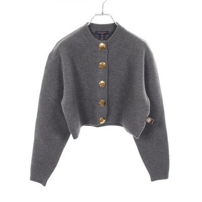 ルイ・ヴィトン LOUIS VUITTON コンパクト ニット クロップド カーディガン 衣料品 トップス ウール グレー レディース グレー系 RW232W AMO FPKC17 【中古】