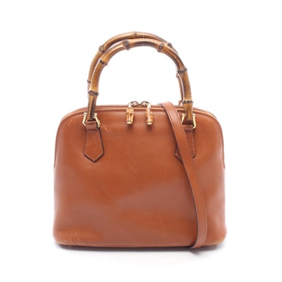 グッチ GUCCI バンブー 2WAY ハンドバッグ バッグ レザー レディース ブラウン系 000・2865・0290 【中古】