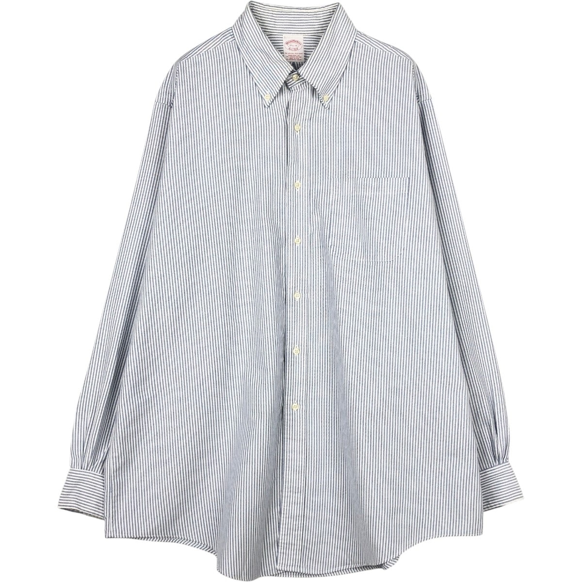 古着 ブルックスブラザーズ Brooks Brothers Est.1818 長袖 ボタンダウンストライプシャツ USA製 メンズXL相当/eaa666721