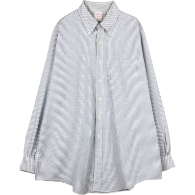 古着 ブルックスブラザーズ Brooks Brothers Est.1818 長袖 ボタンダウンストライプシャツ USA製 メンズXL相当/eaa666721