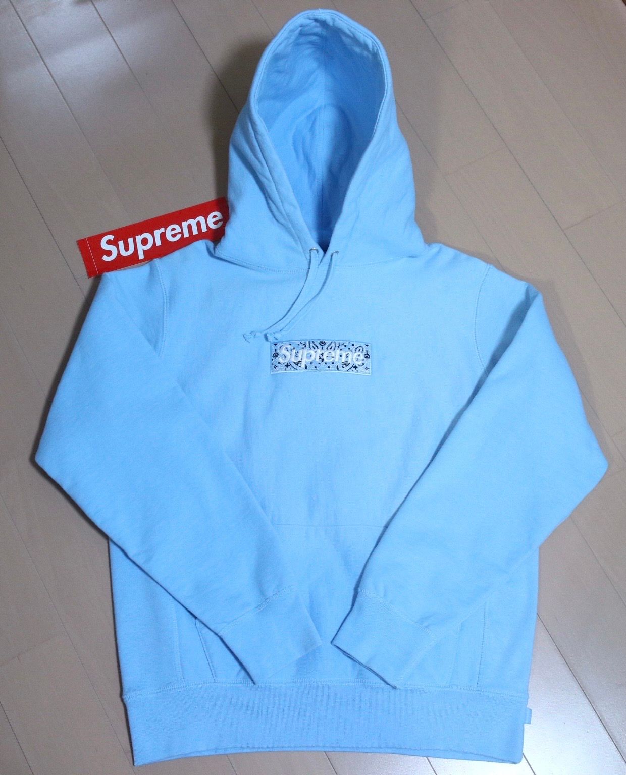 Supreme Bandana Box Logo Hooded Sweatshirt "Blue"