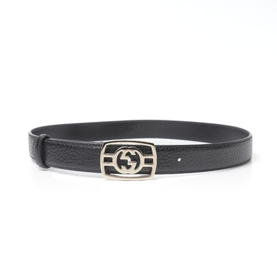 ■美品■GUCCI グッチ ベルト GGバックル シボレザー ブランド古着【中古】20260922/RB0709