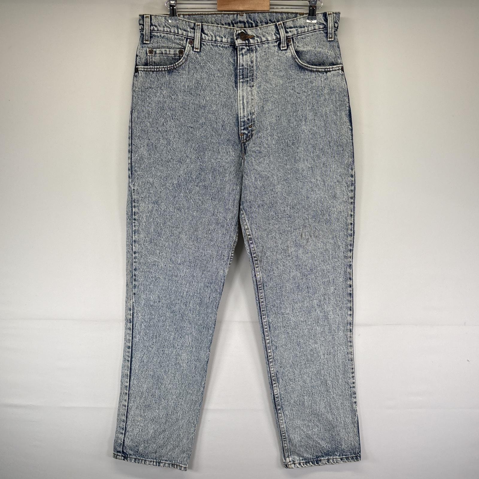 古着 90's/90年代 リーバイス Levi's USA製 デニムパンツ 540 テーパード 大きいサイズ ケミカルウォッシュ w38 L32  ブルー系 メンズ