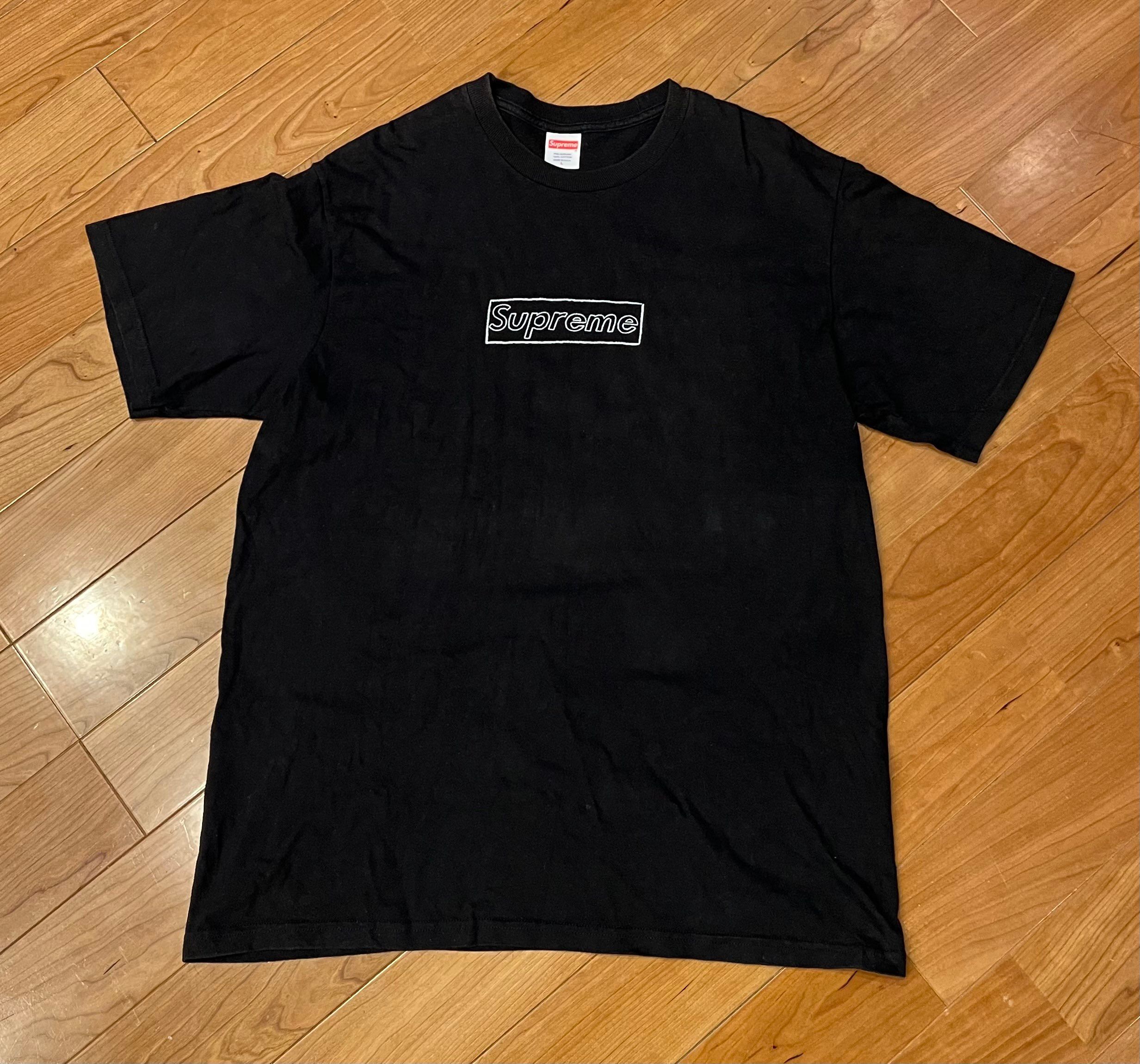 Supreme KAWS Chalk Logo Tee "Black"