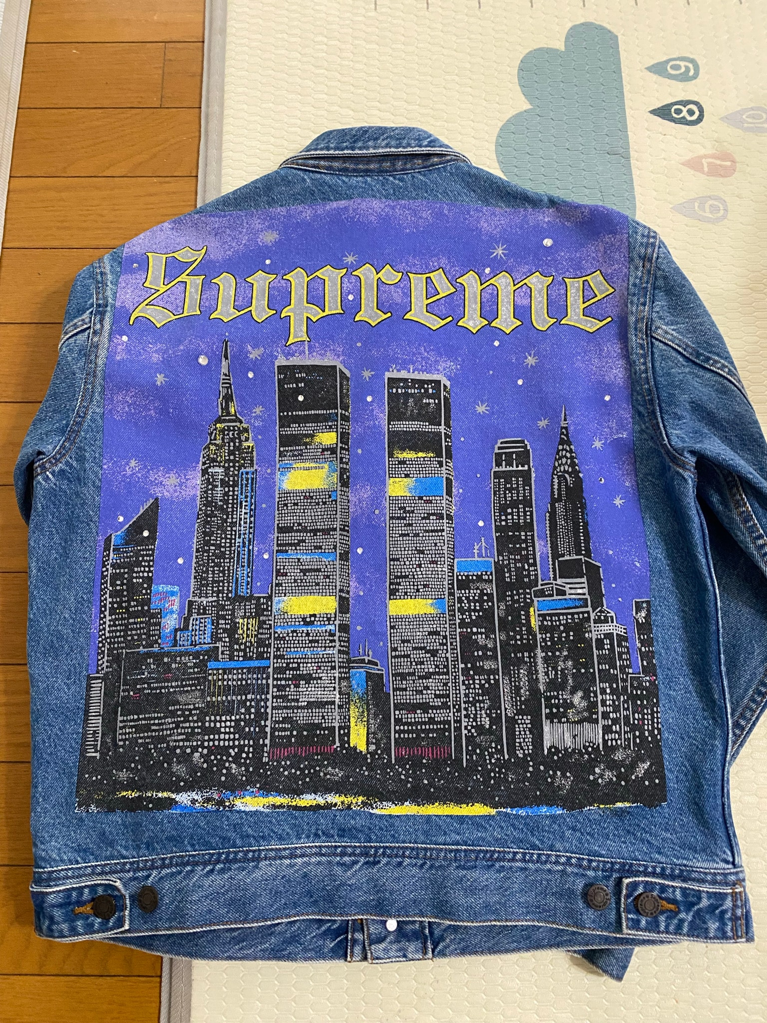 Supreme New York Painted Trucker Jacket "Blue"