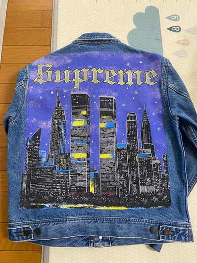 Supreme New York Painted Trucker Jacket "Blue"