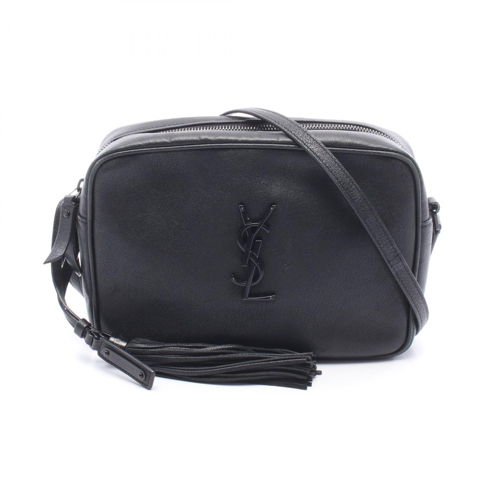 サンローランパリ SAINT LAURENT PARIS LOU ルー モノグラム ショルダーバッグ バッグ レザー レディース ブラック系 574494 【中古】