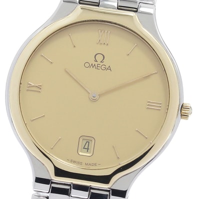オメガ OMEGA デビル デイト YGベゼル クォーツ メンズ _958078