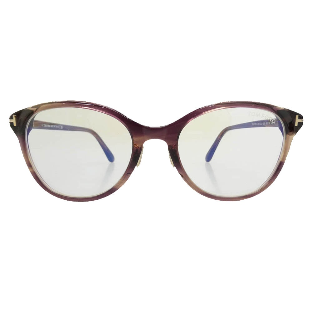 TOM FORD トムフォード TF6102-D-B アジアンフィット ウェリントン ブルーライトカットレンズ クリングスパッド メガネ ワインレッド系 52□19 140【極上美品】【中古】