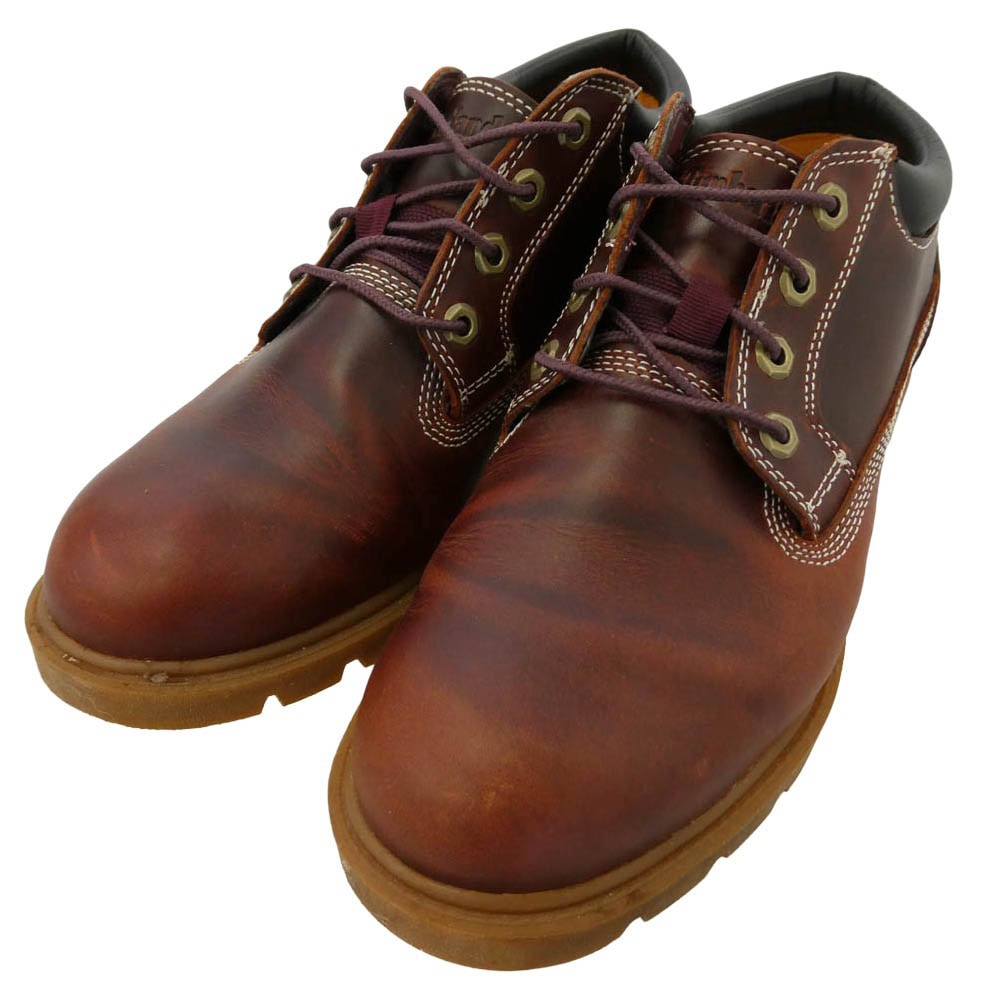Timberland ティンバーランド A1P3U YOUTH BASIC OX Shoes ユース ベーシック オックス シューズ レザー ローカット ブーツ ブラウン系 25cm【中古】