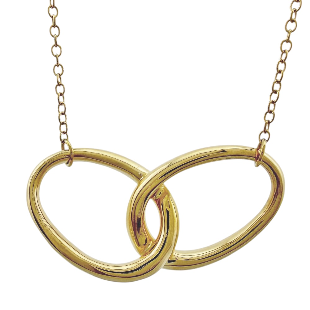 ティファニー ダブルループ ネックレス 18金 K18イエローゴールド レディース TIFFANY&Co.  中古