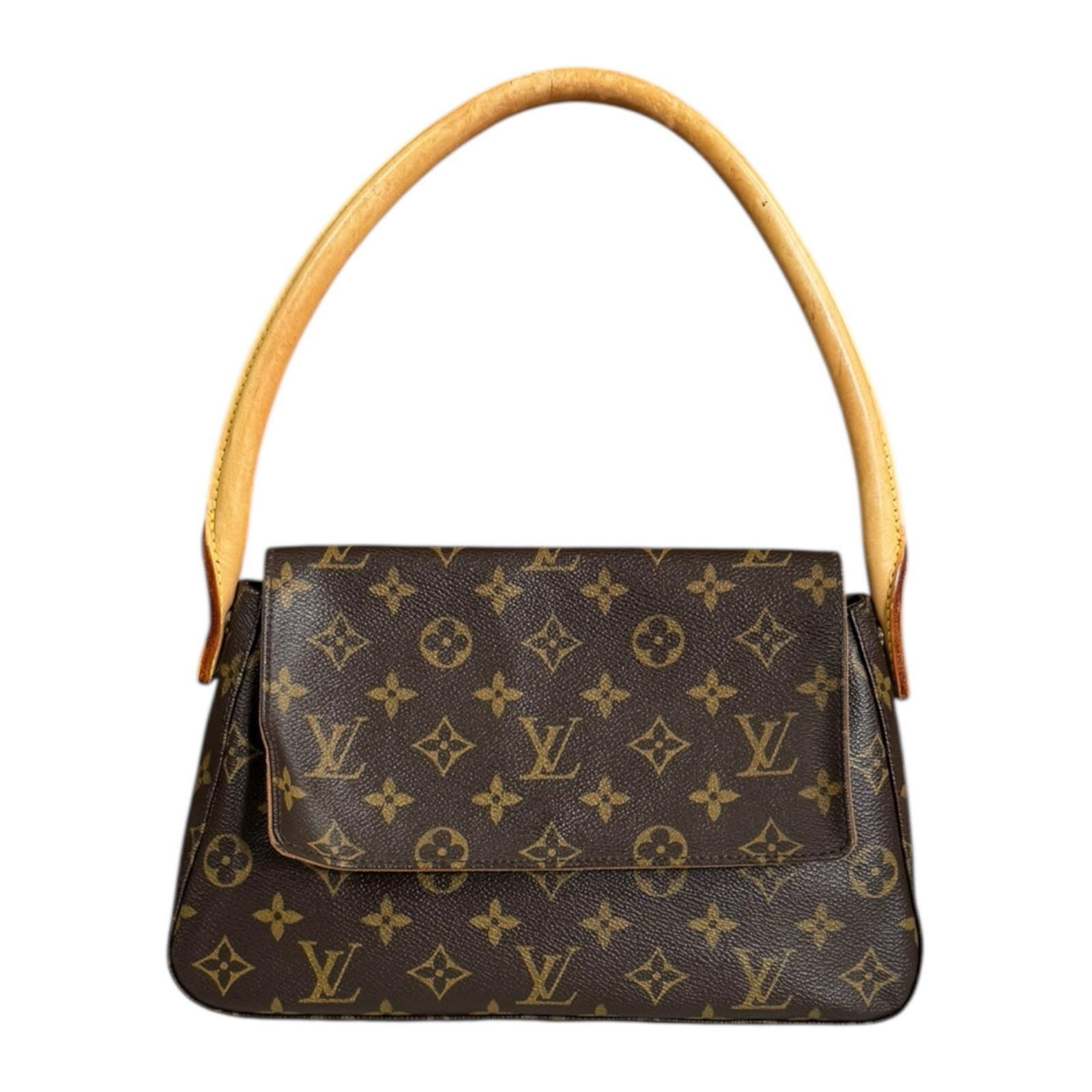 ルイヴィトン ミニルーピング モノグラム ハンドバッグ モノグラムキャンバス M51147 ブラウン レディース LOUIS VUITTON  中古