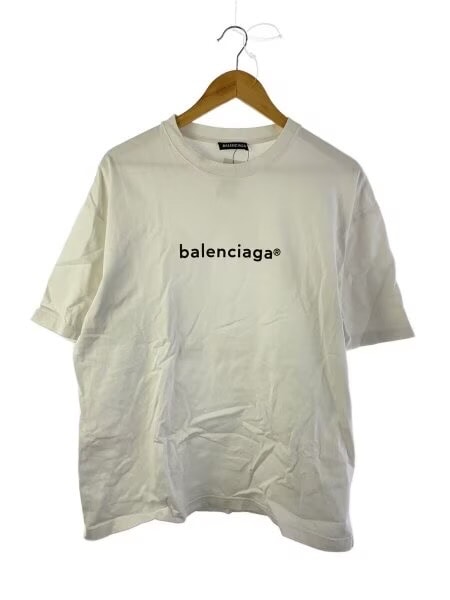 バレンシアガ ウィメンズ ニュー コピーライト ロゴ Tシャツ "ホワイト"