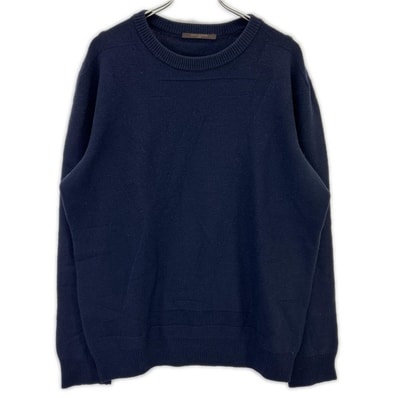ルイヴィトン 08年 ネイビー LVロゴ ウールニットセータ XL