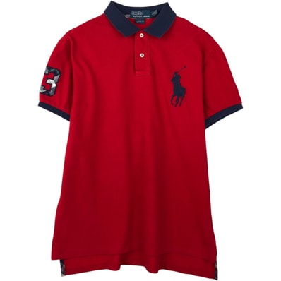 古着 ラルフローレン Ralph Lauren POLO by Ralph Lauren CUSTOM FIT ビッグポニー 半袖 ポロシャツ メンズL相当/eaa667542