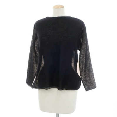 【中古】ビューティフルピープル beautiful people 2025年春夏 4way モヘヤナイロンウール クルーネック プルオーバーニット ブラックxライトピンク【サイズ34】【レディース】