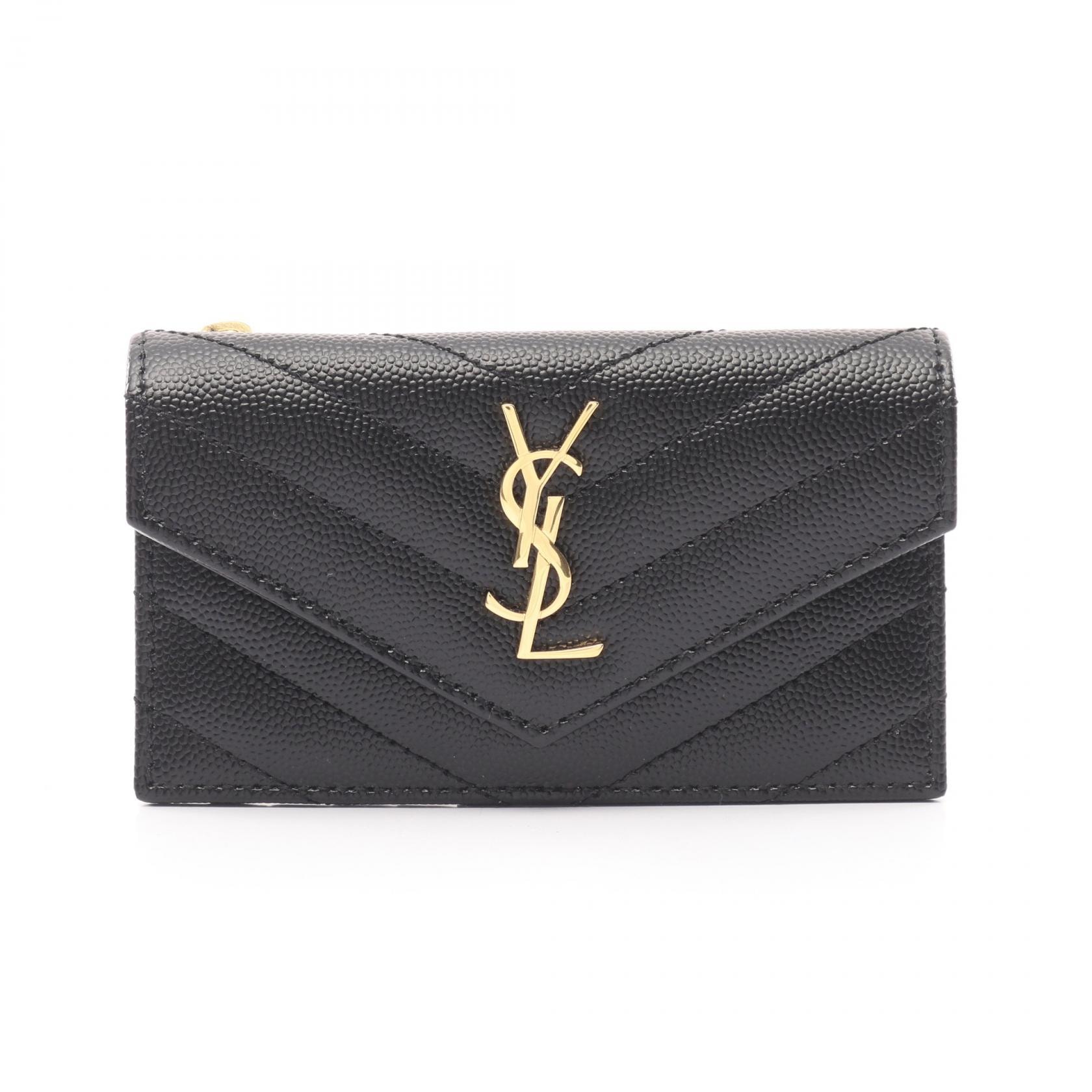 サンローランパリ SAINT LAURENT PARIS モノグラム フラグメント カードケース アクセサリー レザー レディース ブラック系 612808BOW011000 【新品】