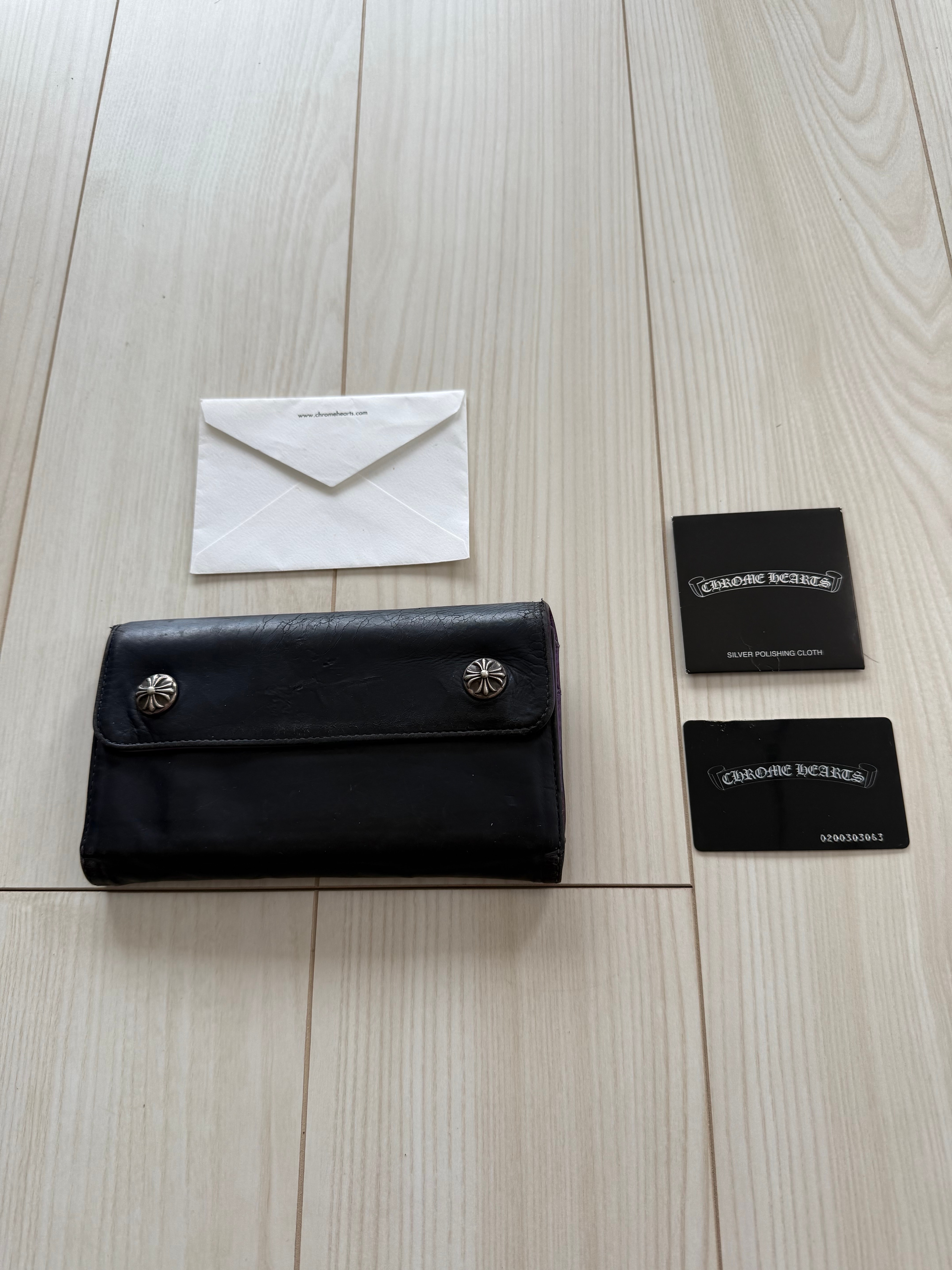 付属品完備/値下げ交渉可能 / 正規品!CHROME HEARTS クロムハーツ ウェーブ WAVE ウォレット 財布