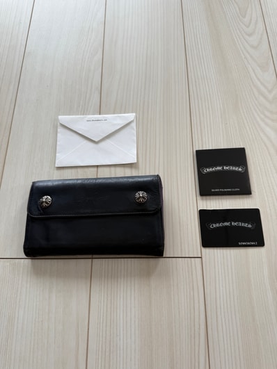 付属品完備/値下げ交渉可能 / 正規品!CHROME HEARTS クロムハーツ ウェーブ WAVE ウォレット 財布