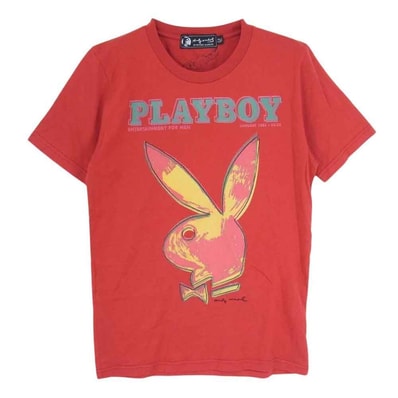 HYSTERIC GLAMOUR ヒステリックグラマー Tシャツ 0442CT04 ANDY WARHOL アンディ ウォーホル PLAY BOY Tシャツ レッド系 S【中古】