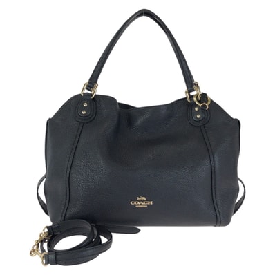 美品 COACH コーチ イーディー 2way ブラック 黒 ゴールド金具 レザー トートバッグ ショルダーバッグ 602652 【中古】