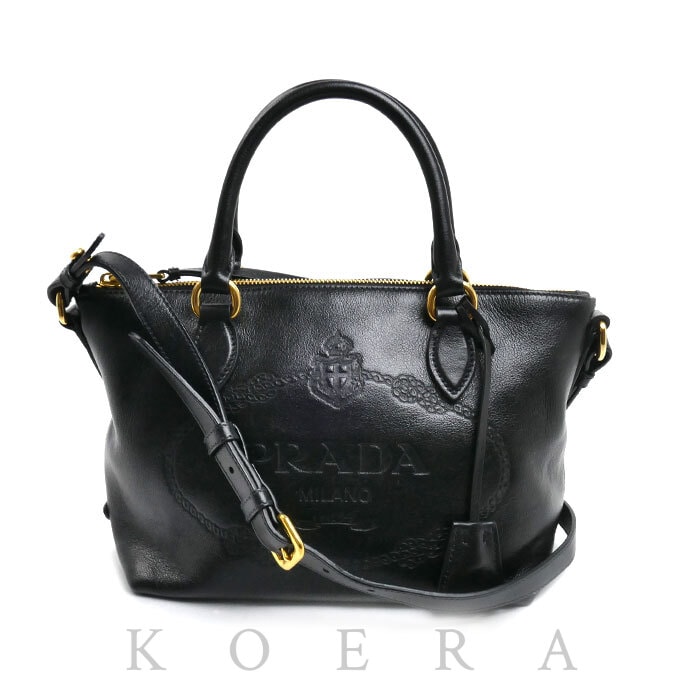 PRADA プラダ ヴィッテロダイノ 2Wayショルダーバッグ ブラック 1BA111 2EBJ F0002 IC レディース【中古】【美品】