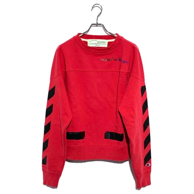 OFF-WHITE × Champion Back Logo Sweat Shirt Red