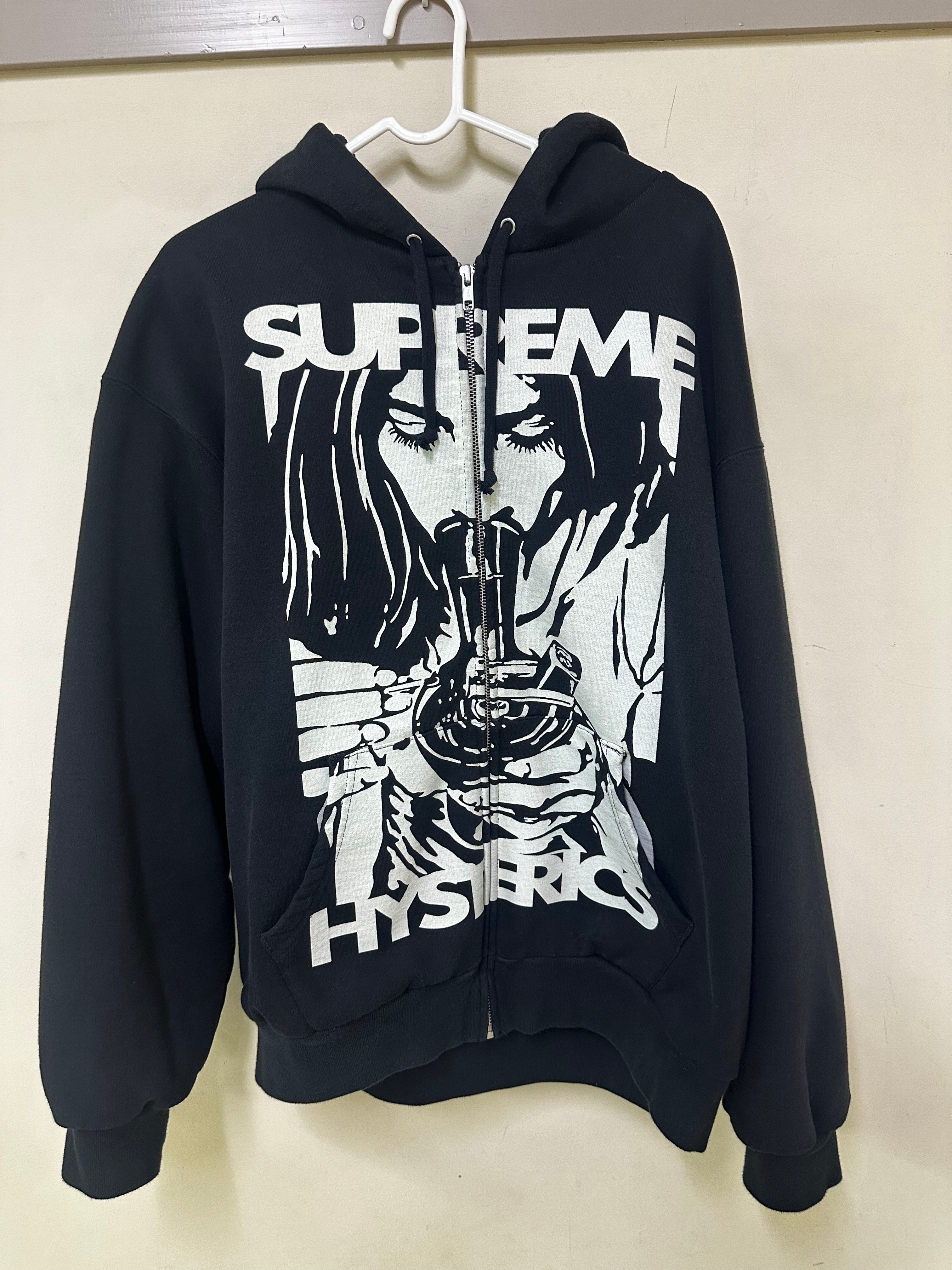 シュプリーム x ヒステリックグラマー サーマル ラインド ジップ アップ フーディー スウェットシャツ "ブラック"