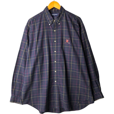 古着 ラルフローレン Ralph Lauren GOLF TILDEN 長袖 ボタンダウンチェックシャツ メンズXL相当/eaa567999