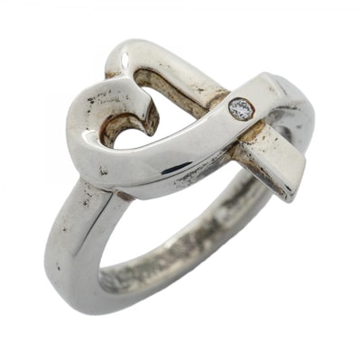 ★SALE【6jfb0520】ティファニー リング ラビングハート 1PD シルバー925 ダイヤモンド 12.5号【中古】レディース