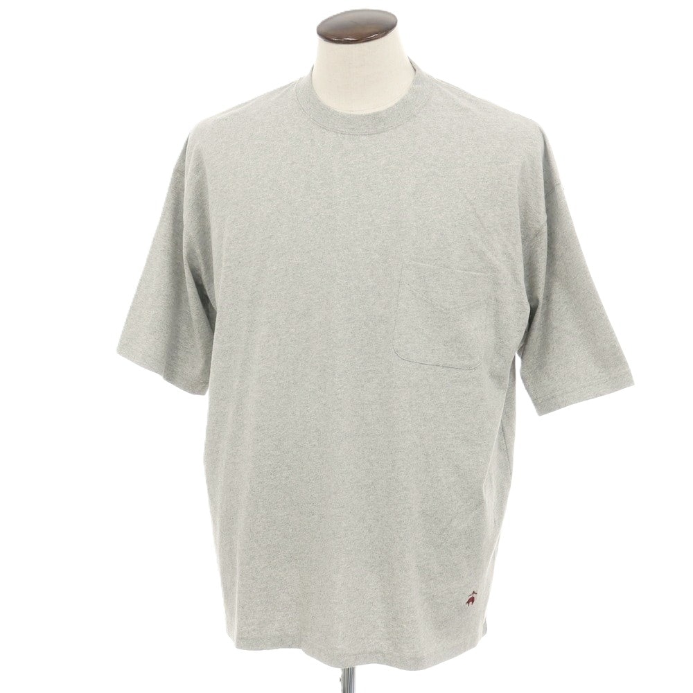 【中古】ブルックスブラザーズ Brooks Brothers コットン クルーネック 半袖ポケットTシャツ ライトグレー【サイズXL】【メンズ】