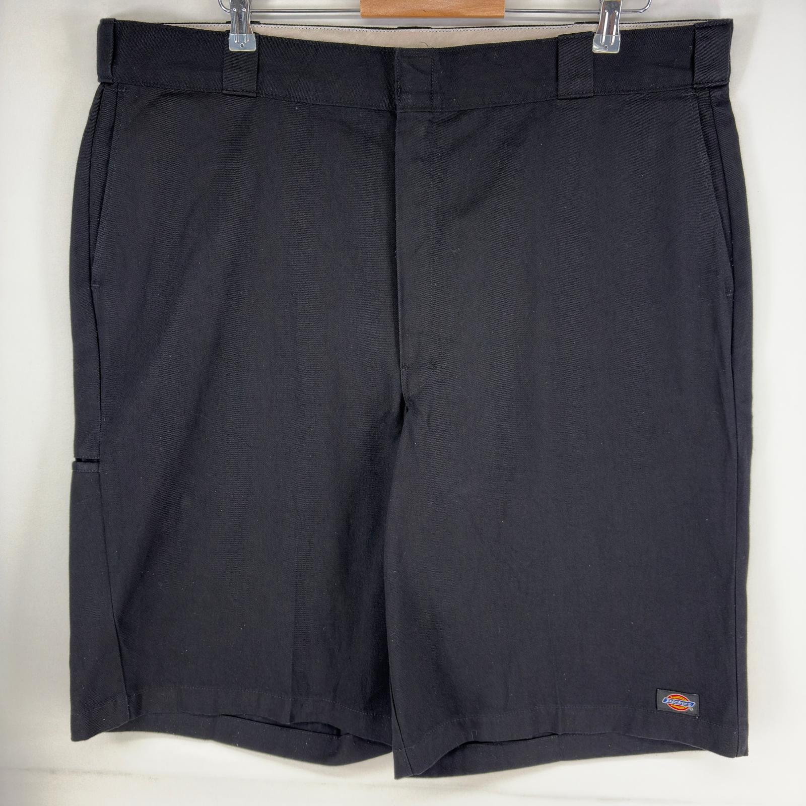 古着 ディッキーズ Dickies パンツ ハーフ ショート ワーク ワンポイントロゴ ワーク ワンポイントロゴ w42 ブラック系 メンズ