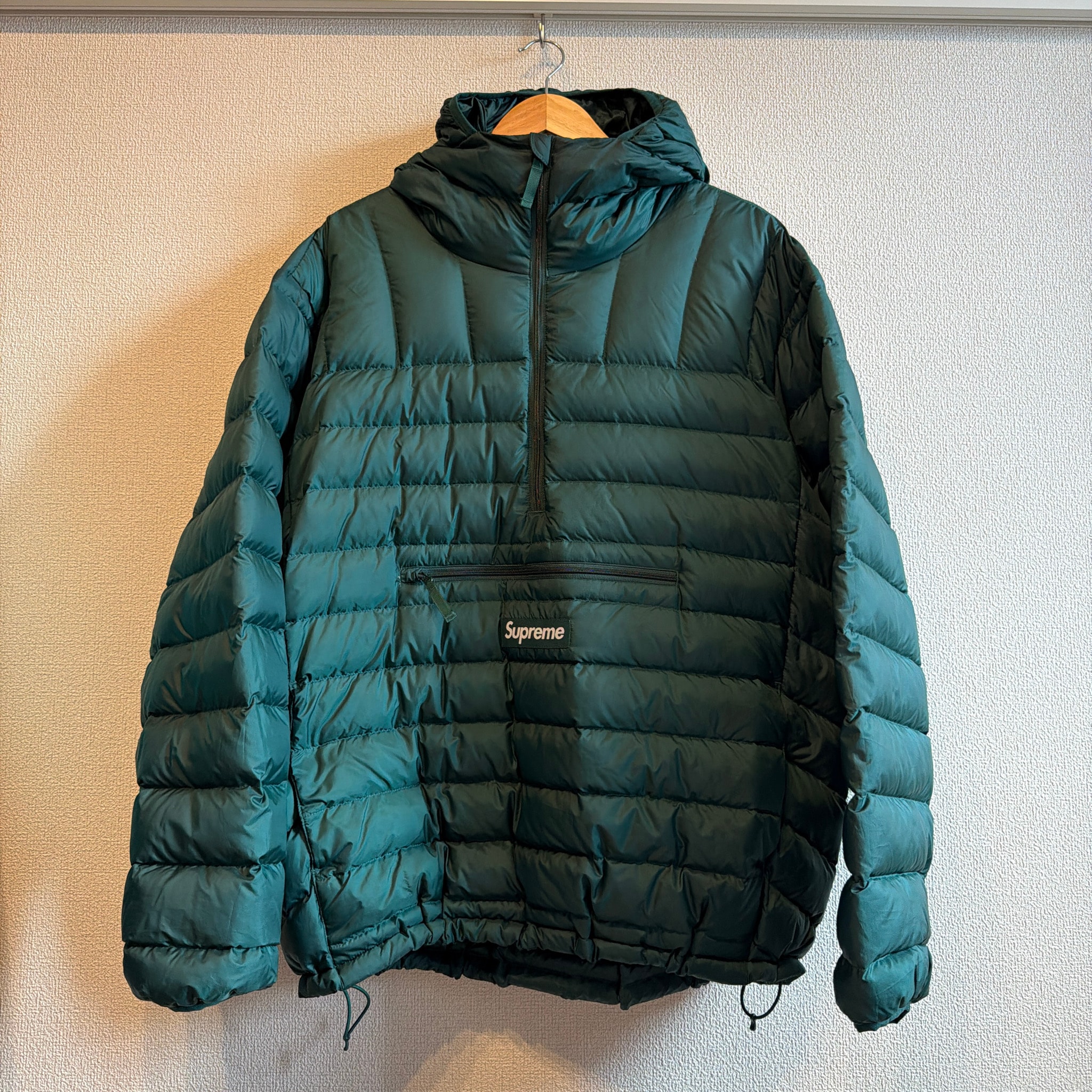 Supreme Micro Down Half Zip Hooded Pullover "Dark Green"