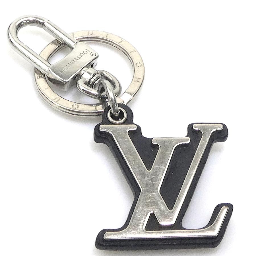 ルイ ヴィトン LOUIS VUITTON チャーム キーリング ポルト クレ LV クラシック メタル ブラック/シルバー ユニセックス M00971【中古】 56670k